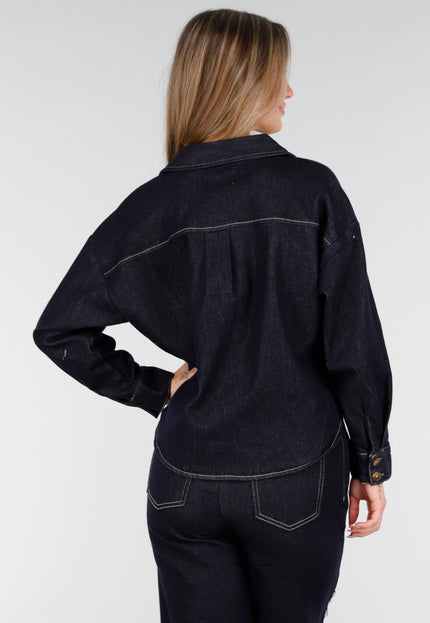 Redial Jeans Denim Blouse met Knopen