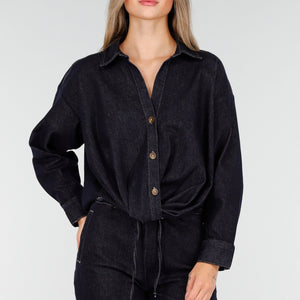 Redial Jeans Denim Blouse met Knopen