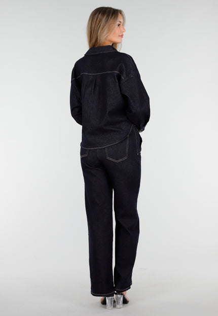 Redial Jeans Denim Blouse met Knopen