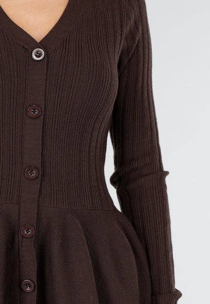 OP=OP.AV.10 Donkerbruine Stretch Two-Piece Set