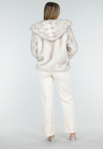 WINTER Faux Fur Jas Beige Kort
