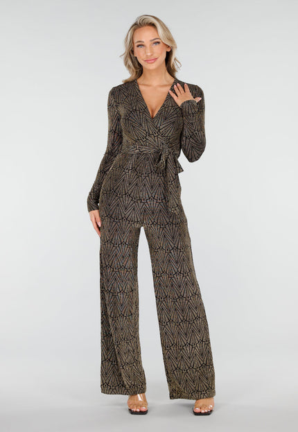 OP=OP.03.NL Gouden Jumpsuit met Glitterprint