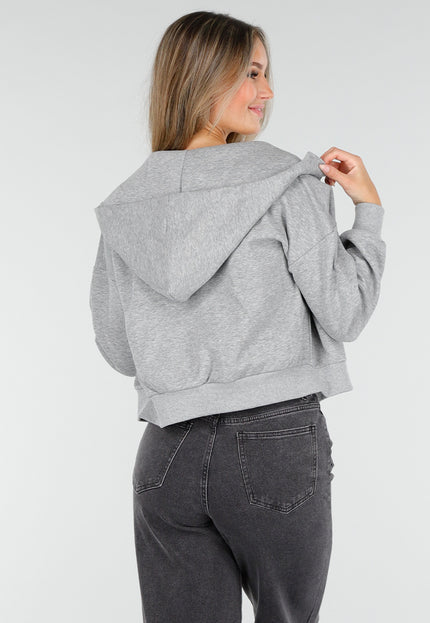 OP=OP.AV.10 Grijs Vest met Capuchon en Rits