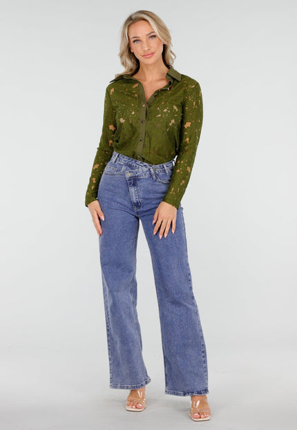 NEW170925 Groene Kanten Blouse
