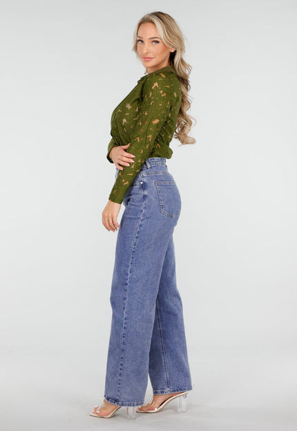 NEW170925 Groene Kanten Blouse