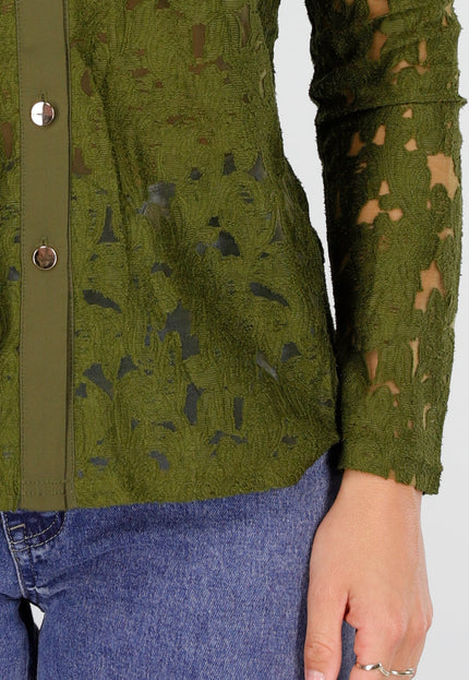 NEW170925 Groene Kanten Blouse
