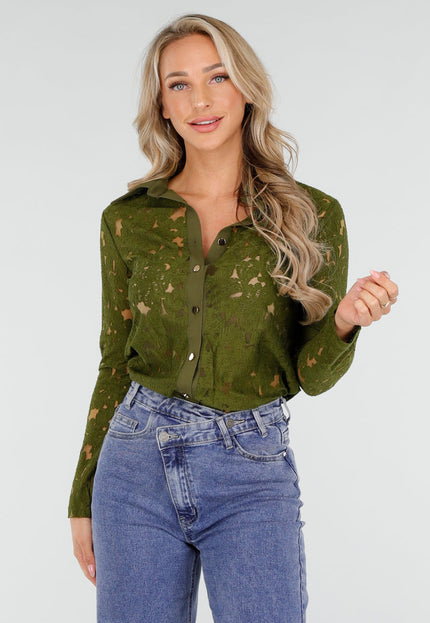 NEW170925 Groene Kanten Blouse
