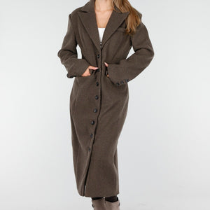 NEW170925 Lange Bruine Trenchcoat
