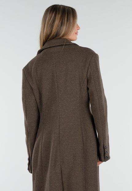 NEW170925 Lange Bruine Trenchcoat