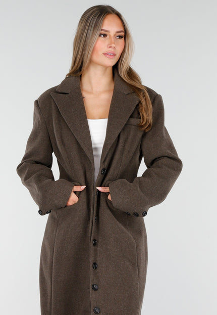 NEW170925 Lange Bruine Trenchcoat