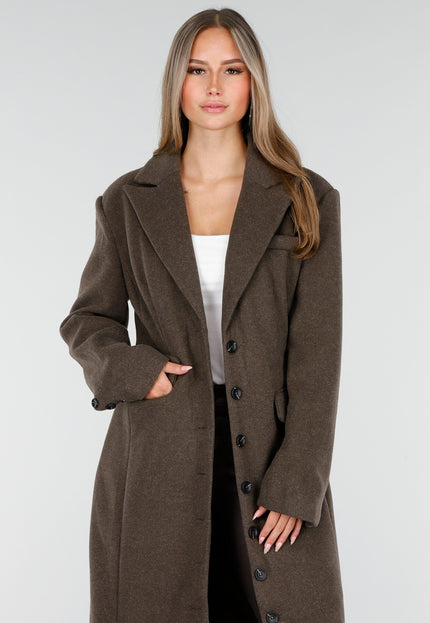 NEW170925 Lange Bruine Trenchcoat