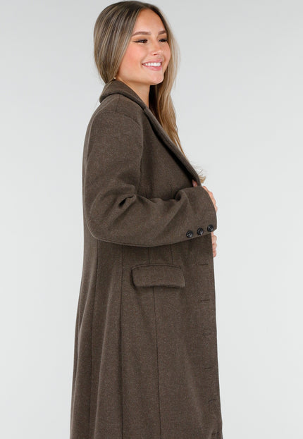 NEW170925 Lange Bruine Trenchcoat