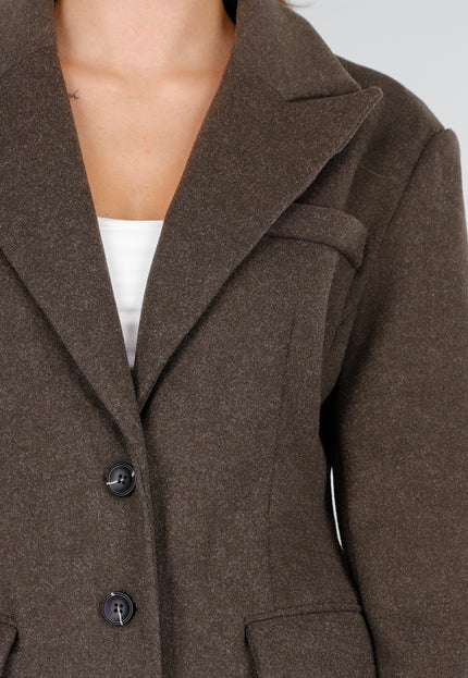 NEW170925 Lange Bruine Trenchcoat