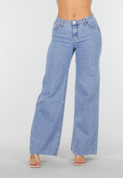 OP=OP.10.NL Lichtblauwe Stretch Wide Leg Jeans
