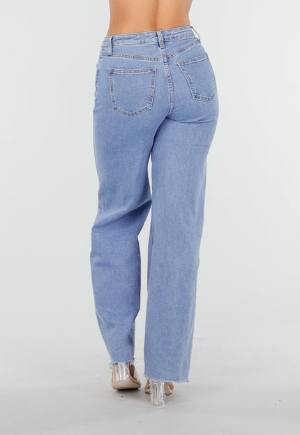OP=OP.10.NL Lichtblauwe Stretch Wide Leg Jeans