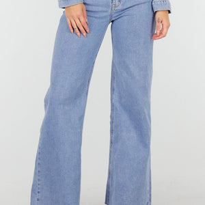 OP=OP.10.NL Lichtblauwe Stretch Wide Leg Jeans