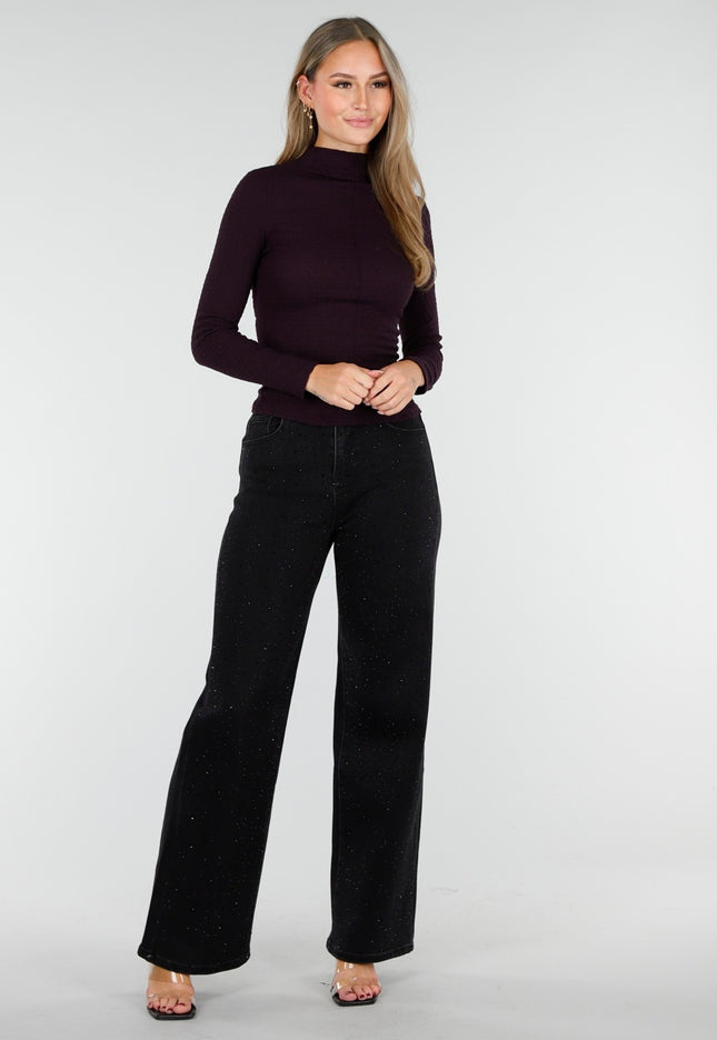 NEW170925 Paarse Top met Colkraag