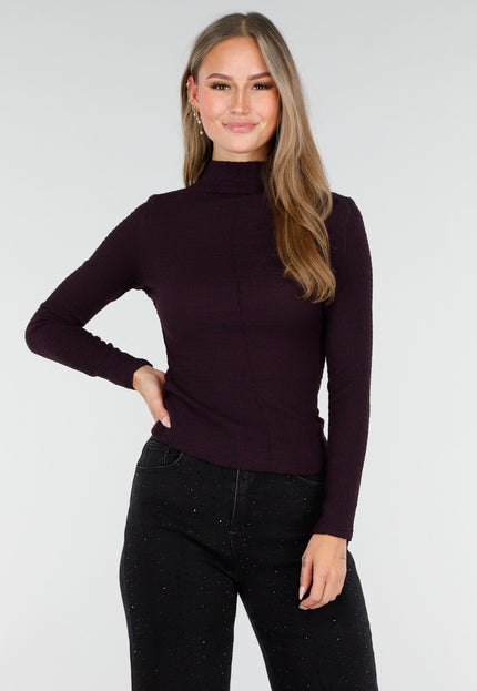 NEW170925 Paarse Top met Colkraag