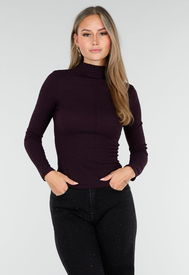 NEW170925 Paarse Top met Colkraag