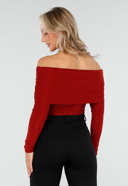 OP=OP.AV.12 Rode Stretch Off Shoulder Glitter Top