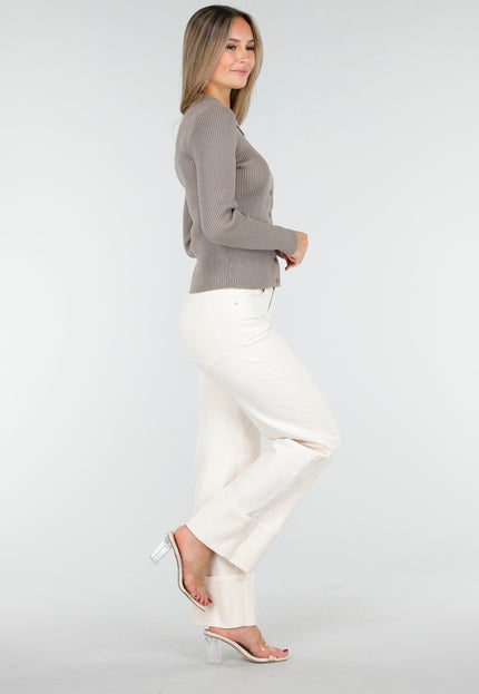 OP=OP.AV.10 Vest met Lange Mouwen in Bruin