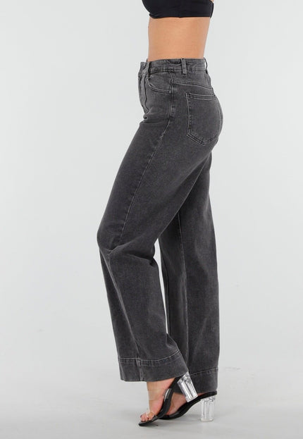 Redial Jeans Wide Leg Stretch Jeans Grijs