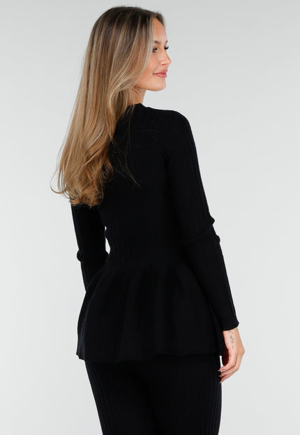 OP=OP.AV.10 Zwart Geribde Stretch Two-Piece Set