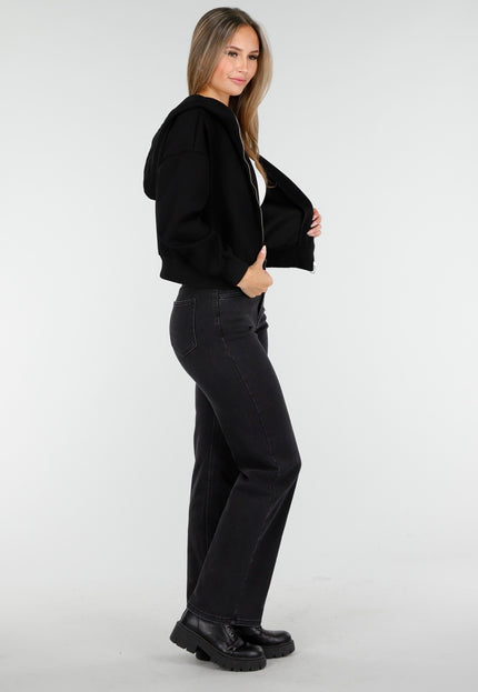 OP=OP.AV.10 Zwart Vest met Capuchon en Rits