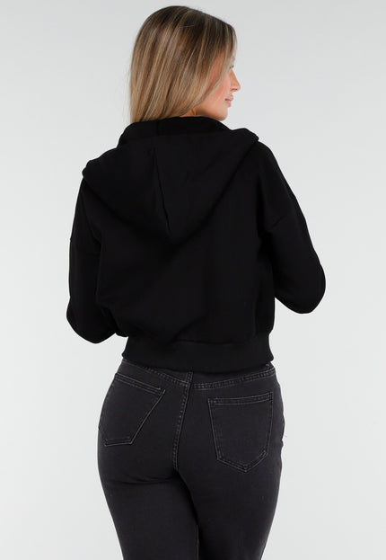 OP=OP.AV.10 Zwart Vest met Capuchon en Rits