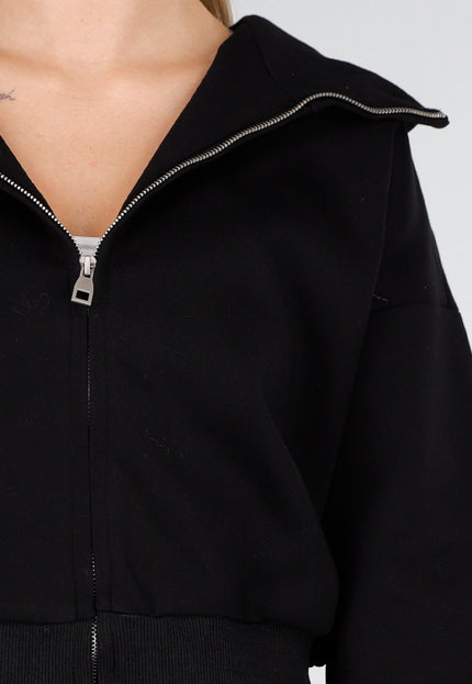 OP=OP.AV.10 Zwart Vest met Capuchon en Rits