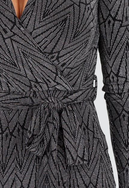 OP=OP.03.NL Zwarte Jumpsuit met Zilveren Glitterprint