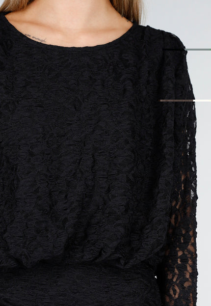 OP=OP.AV.10 Zwarte Jurk met Kant en Stretch