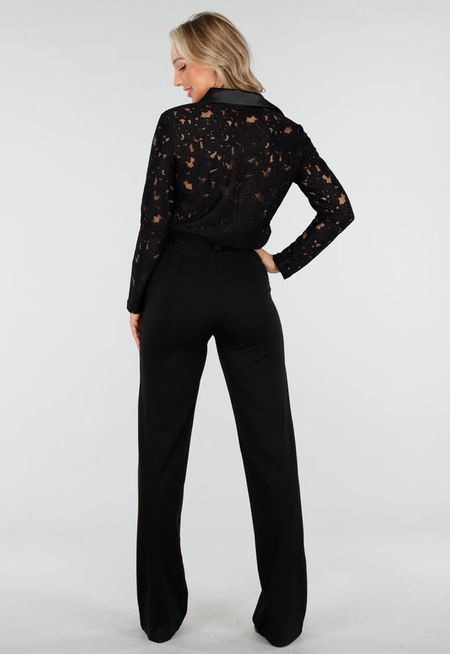 NEW170925 Zwarte Kanten Blouse