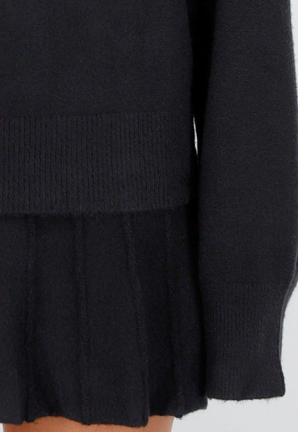 NEW170925 Zwarte Knit Set met Rok