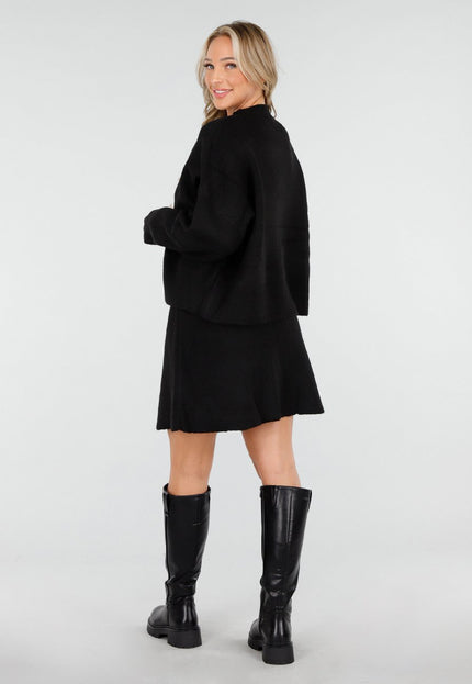 NEW170925 Zwarte Knit Set met Rok