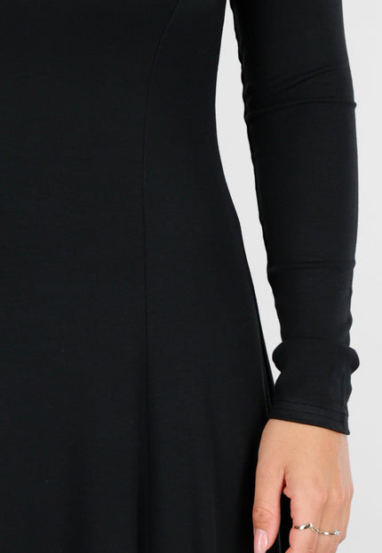 NEW170925 Zwarte Maxi Jurk met Stretch