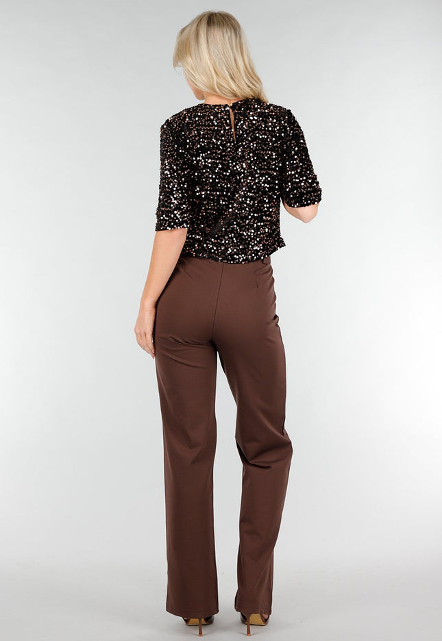 Bruine Glitter Top