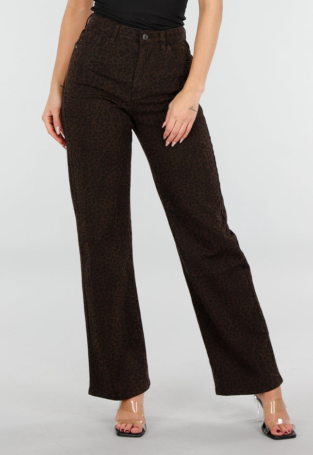 OP=OP.04.NL Bruine Leopard Jeans