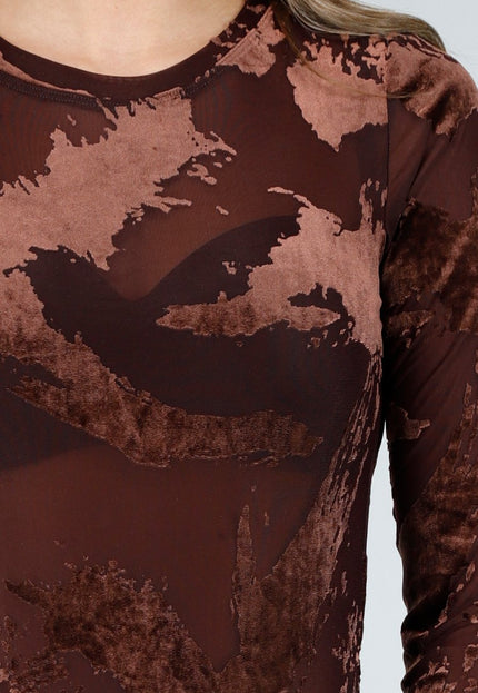 NEW171225 Bruine Mesh Velvet Body