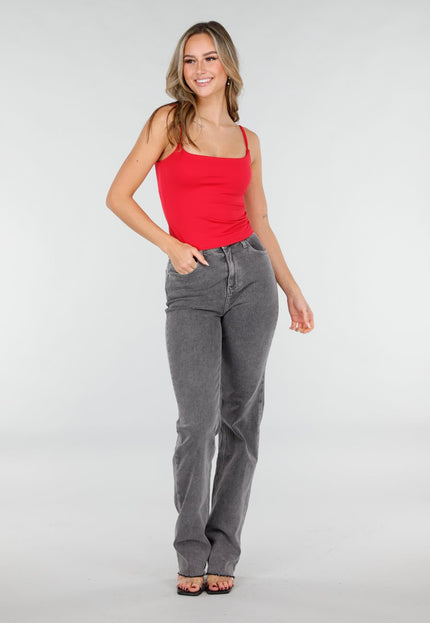 OP=OP.09.NL Rode Padded Spaghetti Crop Top