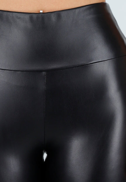 NEW171225 Zwarte Leatherlook Legging