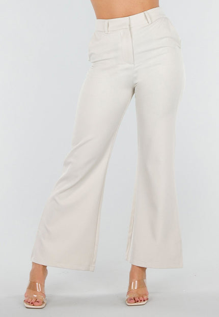 NEW180226 Beige Flared Pantalon met Stretch