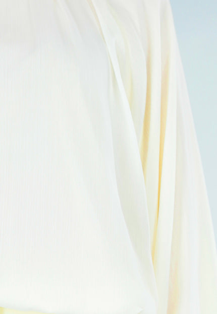 NEW180226 Butter Yellow Blouse met Wijde Mouwen