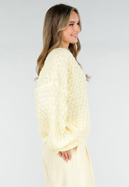 NEW180226 Butter Yellow Gebreide Trui