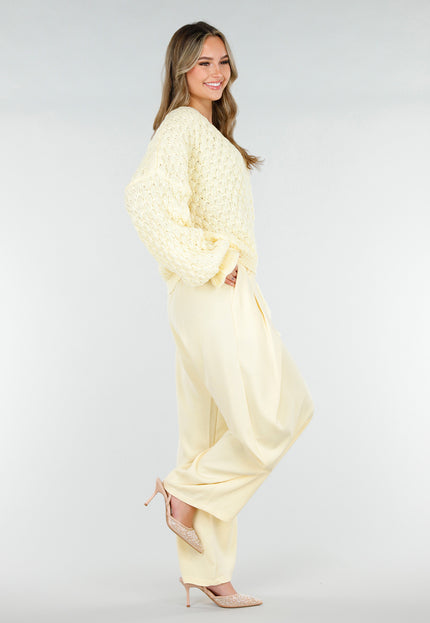 NEW180226 Butter Yellow Gebreide Trui