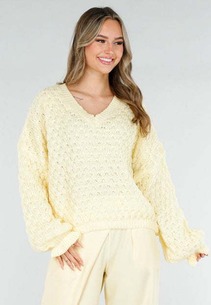 NEW180226 Butter Yellow Gebreide Trui