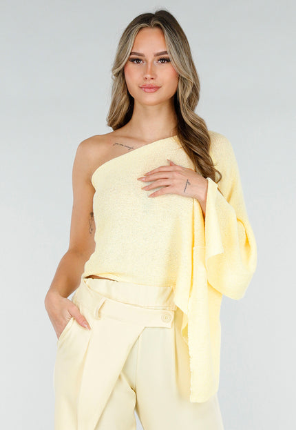 NEW180226 Butter Yellow One Shoulder Top
