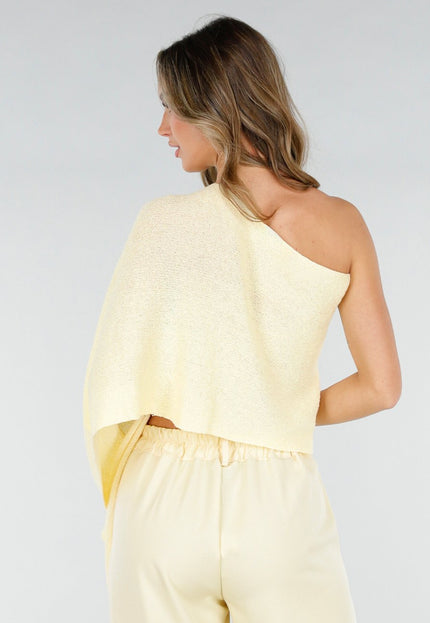 NEW180226 Butter Yellow One Shoulder Top