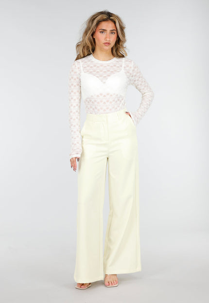 NEW180226 Butter Yellow Wide Leg Pantalon