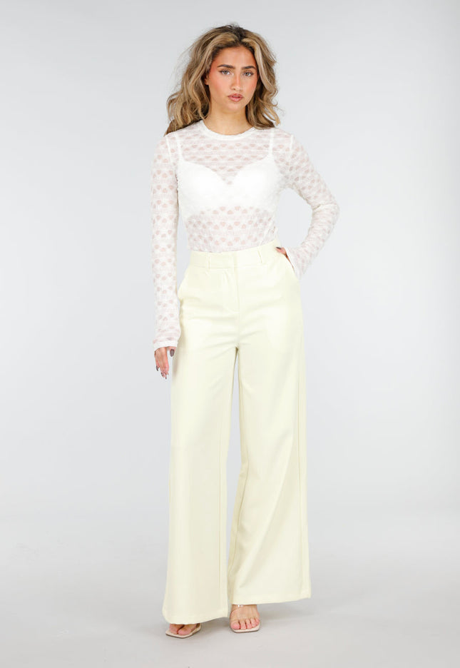 NEW180226 Butter Yellow Wide Leg Pantalon